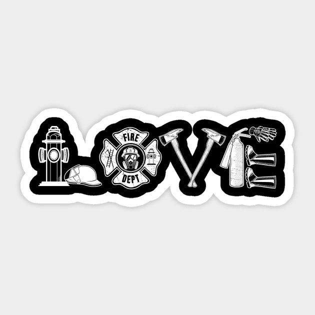 Love Firefighter Sticker by captainmood